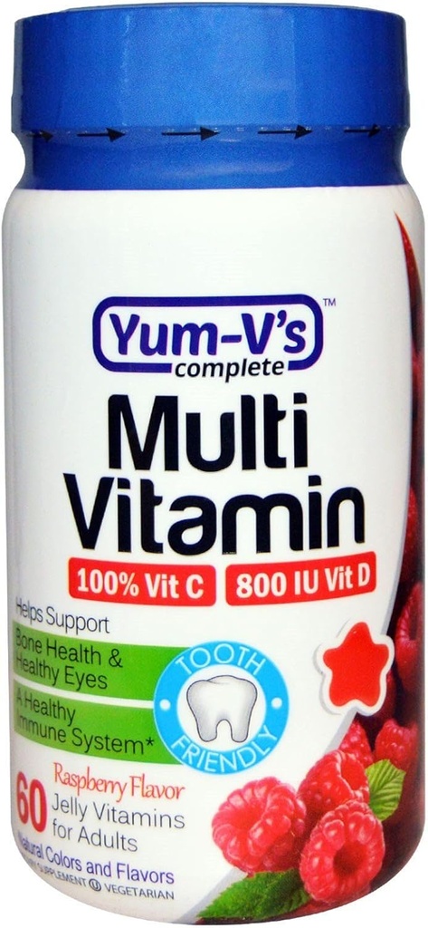 Yum V's Complete Multi Vitamin 60 Jellies Raspberry Flavor