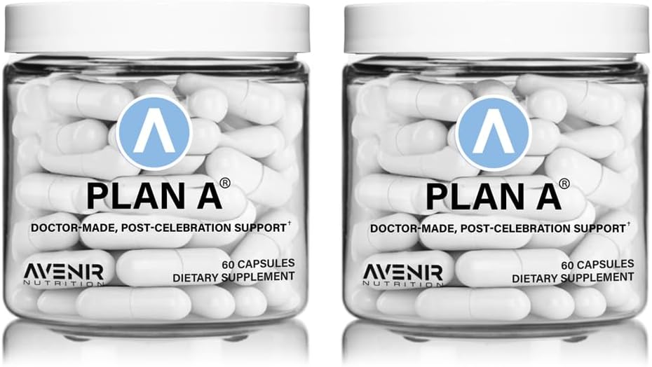 Plan A™ - Post-Celebration Relief & Morning Restore, Dehydration & Headache Support - Dihydromyricetin DHM and L Cysteine - 90 Capsules