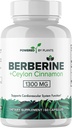 Pure Berberine Supplement - 1300mg Berberine with Ceylon Cinnamon for Metabolism & Immune System Support - 60 Servings