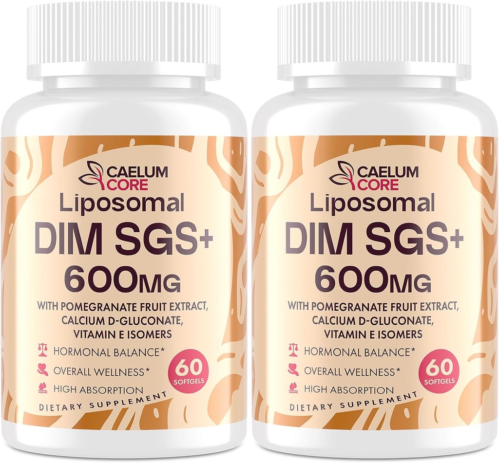 Liposomal DIM SGS Supplement - Hormone Supplement for Women & Men, Estrogen Supplements Contains Sulforaphane Glucosinolate, Vitamin E, Pomegranate Fruit - Support Detox and Antioxidant (2 Pack)
