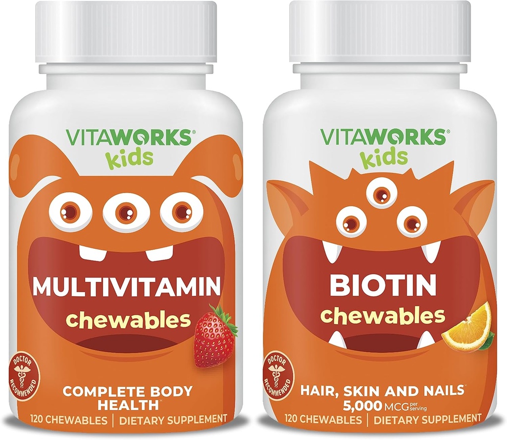 Kids Multivitamin Chewables + Biotin 5000mcg Chewables Bundle