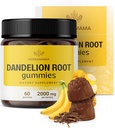 HERBAMAMA Dandelion Root Gummies - 2000mg Dandelion Herb for Liver and Kidney Cleanse Support - Vegan, Non-GMO Liver Support Supplement - 60 Pectin-Based Banana-Flavored Chews
