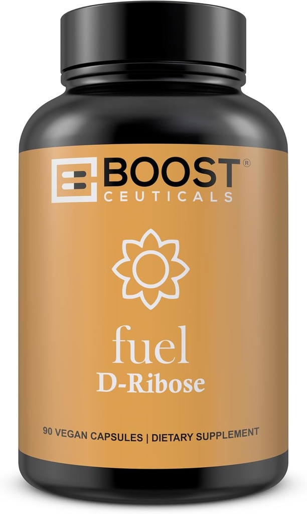 BoostCeuticals D-Ribose Capsules 90 | Pure Vegan D Ribose Supplement | Non-GMO, Gluten-Free, No Stearates | Ideal Muscle, Heart & Cellular Energy Support