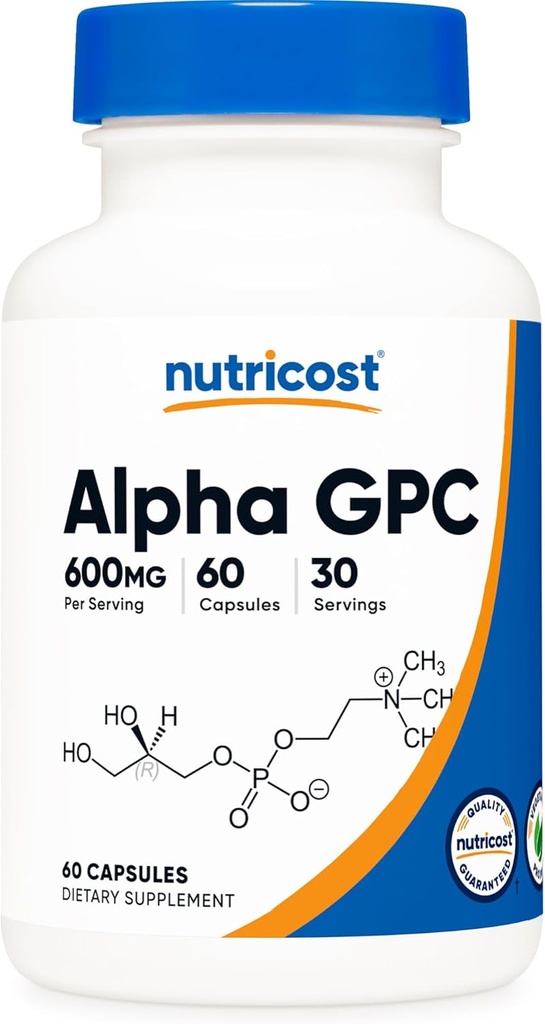 Nutricost Alpha GPC 600mg, 60 Vegetarian Capsules - Non-GMO and Gluten Free, 300mg Per Capsule