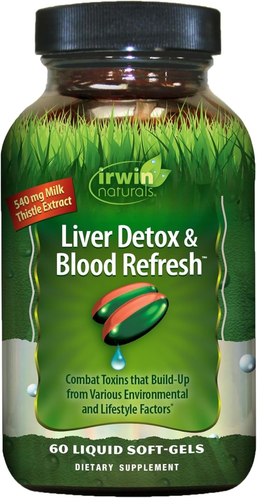 Irwin Naturals Liver Detox & Blood Refresh — Herbal Whole-Body Cleanse, 60 Liquid Soft-Gels
