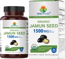Brieofood Organic Jamun Seed 1500mg, 45 Servings, Vegetarian, Gluten Free, 90 Vegetarian Tablets