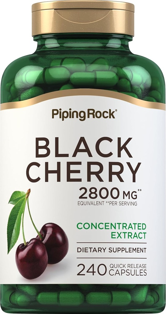 Piping Rock Black Cherry Extract Concentrate | 2800 mg | 240 Capsules | Non-GMO, Gluten Free Supplement