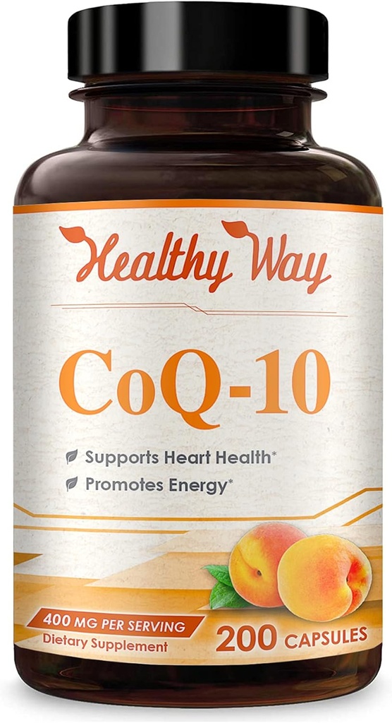 Healthy Way CoQ10 400mg 200 Capsules Quick Absorption - Non-GMO