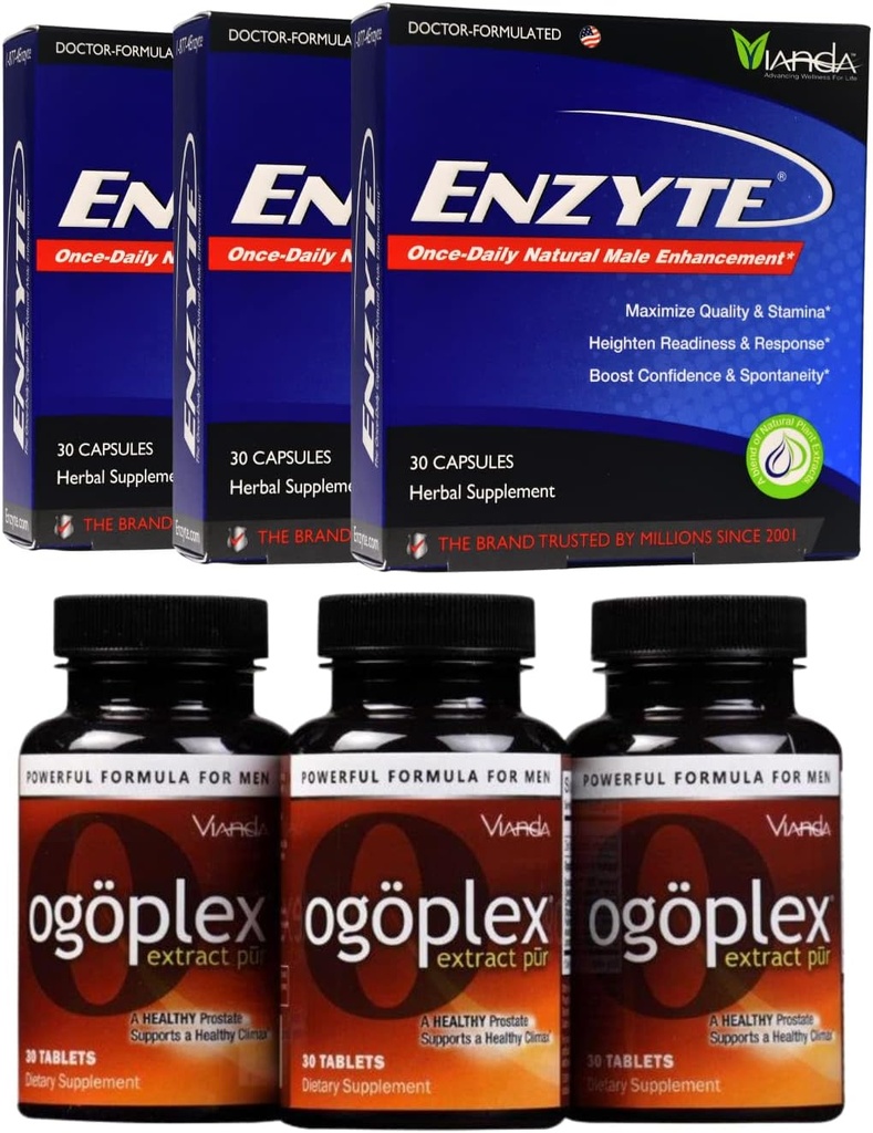 Enzyte® + Ogoplex® Bundle | Natural Male Enhancement + Prostate & Climax Enhancement - 90 Day Supply of Each Brand