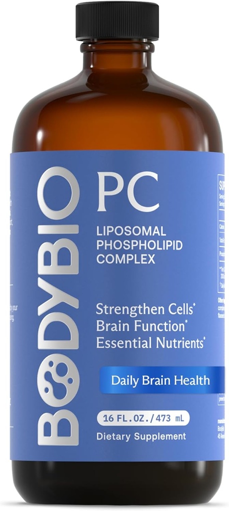 BodyBio PC - Phosphatidylcholine for Brain Health, Mental Clarity, Cognitive Function, Cellular Repair & Healthy Aging, Phospholipid Complex Supplement for Gentle Daily Detox