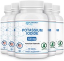 Potassium Iodide Tablets 130 mg EXP 10/2025, Kosher Iodine Tablets, Thyroid Support – 5 Pack | 300 Tablets Total