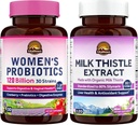 Vitalitown Women’s Probiotic & Milk Thistle Bundle (Pack of 2) | Women’s Probiotics 120 Billion (Item 1) & Organic Milk Thistle (Item 2) | Shelf Stable | Digestive & Women’s Health |Detox
