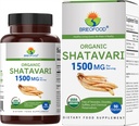 Brieofood Organic Shatavari 1500mg, 45 Servings, Vegetarian, Gluten Free, 90 Vegetarian Tablets