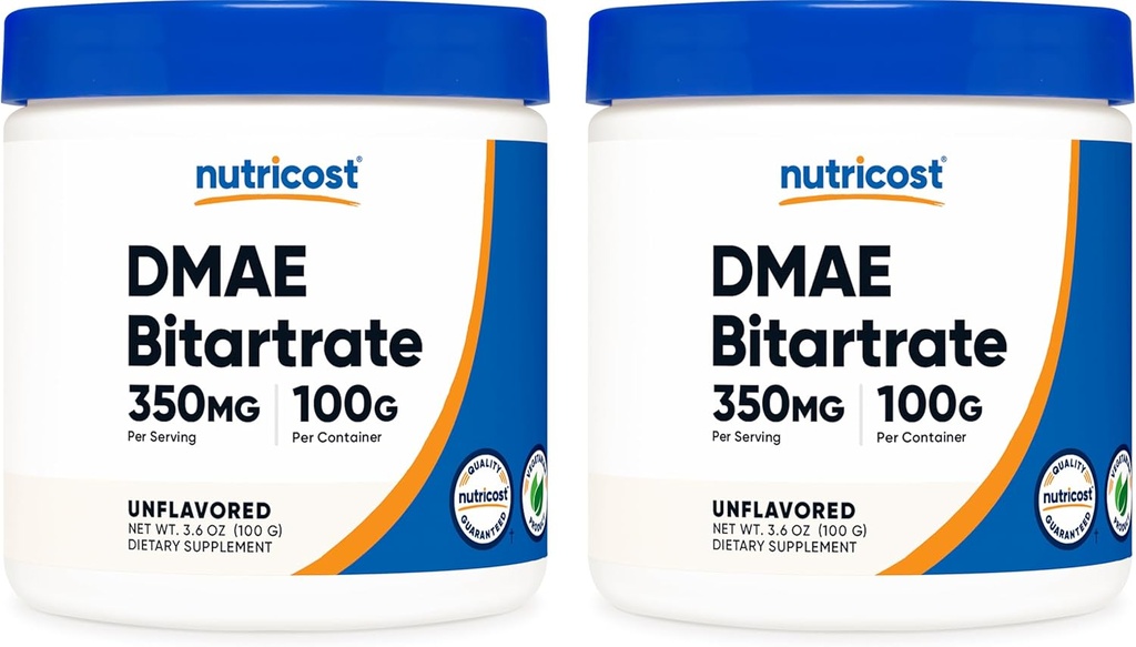 Nutricost Pure DMAE-Bitartrate Powder 100G (2 Bottles)