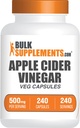 BulkSupplements.com Apple Cider Vinegar Capsules - ACV Capsules, Apple Cider Vinegar Supplements, Apple Cider Vinegar 500mg - Gluten Free, Capsule per Serving, 240 Capsules (Pack of 1)