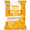 IWON Organics Cheddar Cheese Flavor Protein Puff, High Protein and Organic Healthy Snacks, 8 Bags