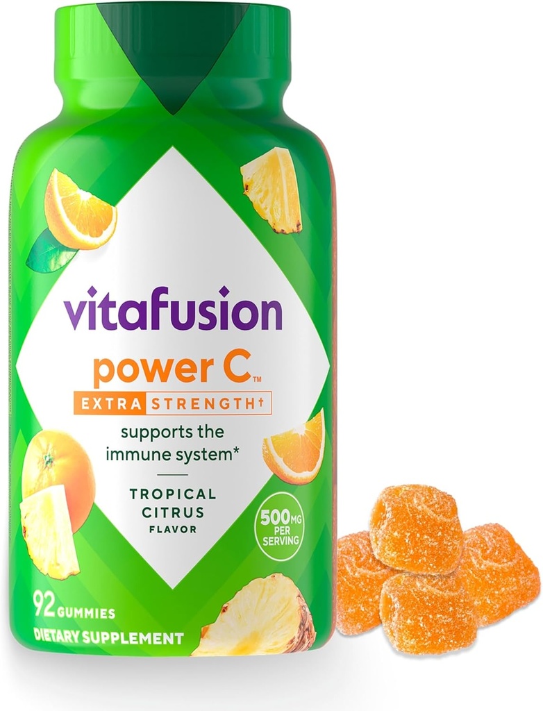 Vitafusion Extra Strength Power C Gummy Vitamins, Tropical Citrus Flavored Immune Support (1) Vitamins, 92 Count