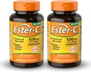 American Health Ester-C 500 mg with Citrus Bioflavonoids - 120 Capsules (Pack of 2) - 24-Hour Immune Support - Non-GMO, Gluten Free - 120 Total Servings