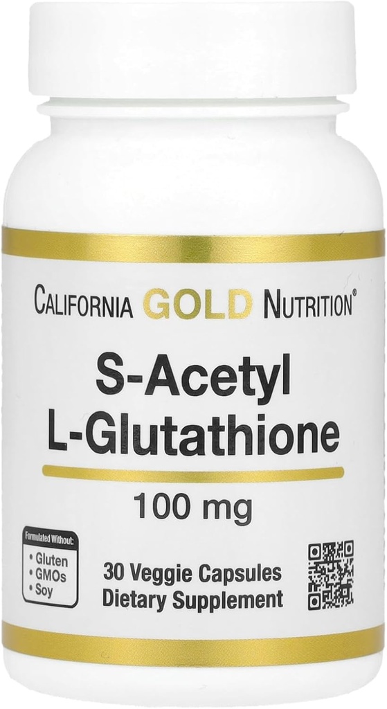 California Gold Nutrition S-Acetyl L-Glutathione, 100 mg, 30 Veggie Capsules