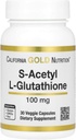 California Gold Nutrition S-Acetyl L-Glutathione, 100 mg, 30 Veggie Capsules