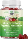 USDA Organic Kids Probiotic Gummies - Gut Bacteria Probiotics for Digestive Health & Stomach Relief - Gentle 2.5B CFU Kids Immune Support & Gut Heath Supplement - Vegan & Non-GMO Chews - 60 Count
