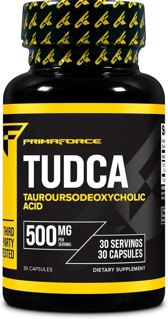 Primaforce TUDCA (Tauroursodeoxycholic Acid) 30 Servings, 500mg Tudca Per Serving | Premium Quality Bile Salts - Gluten Free, Non-GMO Supplement