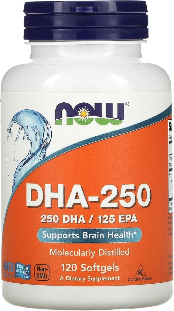 NOW Foods DHA-250, 120 Softgels