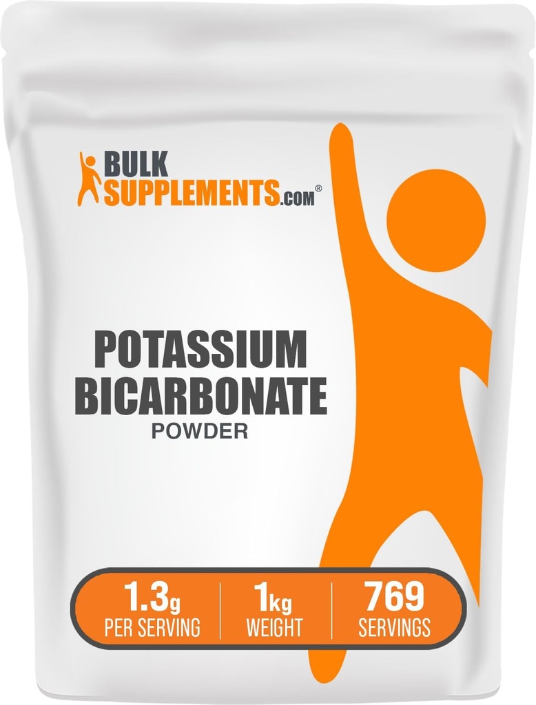 BulkSupplements.com Potassium Bicarbonate Powder - Potassium Bicarbonate Food Grade, Mineral Supplement - Gluten Free, 1.3g per Serving, 5kg (11 lbs) (Pack of 5)
