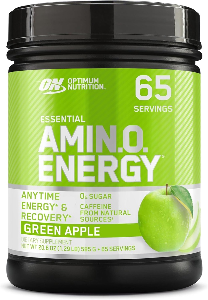 Optimum Nutrition Amino Energy with Green Tea and Green Coffee Extract, Flavor: Green Apple, 65 Servings, 1.29 Pound (Pack of 1) (Packaging May Vary)