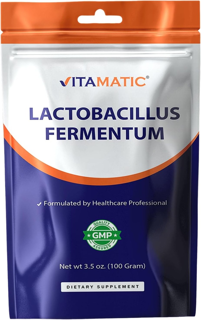 Vitamatic Lactobacillus Fermentum Probiotic Powder - Digestive Health Support - 100 Gram (3.5 OZ) - 100 Servings