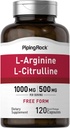 Piping Rock L-Arginine L-Citrulline Supplement | 1500 mg | 120 Capsules | for Men and Women | Non-GMO, Gluten Free