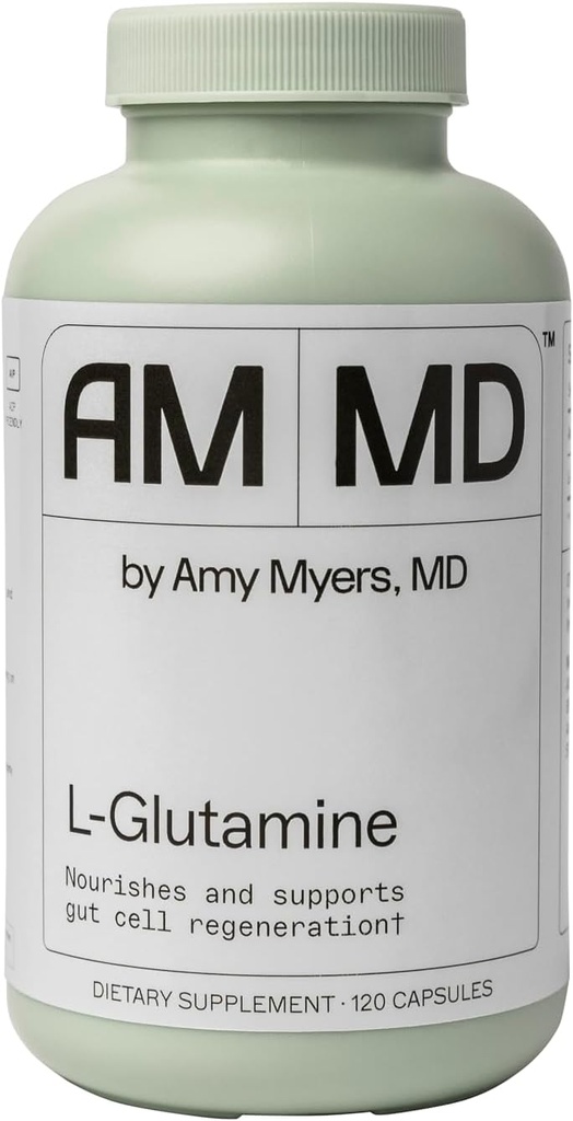 Amy Myers MD L-Glutamine Capsules - Cell Health Supplement - Gut Cleanse & Soothing Support for Stomach Relief - Healthy Muscle Support - Adult Health Supplement