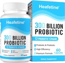 300 Billion CFUs Probiotics for Women & Men - 12 Strains + 3 Organic Prebiotics, Probiotics for Digestive Health & Immune, Gut Health & Bloating, Gut Health for Women & Men - 60 Capsules