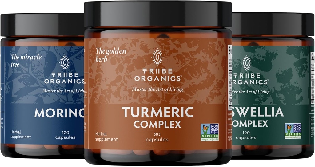 REVITALIZE Trio - Turmeric C3 Complex, Boswellia Complex, Organic Moringa - Immunity Support, Detox, Liver & Digestive Support