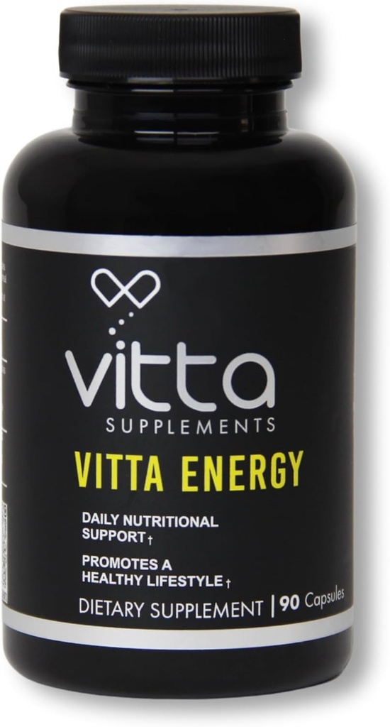 Vitta Energy Capsules | Vitamin C, Fish Oil Powder, Turmeric, Creatine Monohydrate, L-Glutamine | 90 Capsules