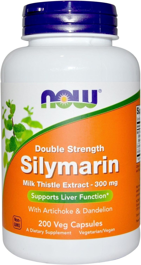 Now Foods Now Foods, (2 Pack) Silymarin, Milk Thistle Extract with Artichoke & Dandelion, Double Strength, 300 mg, 200 Veg Caps