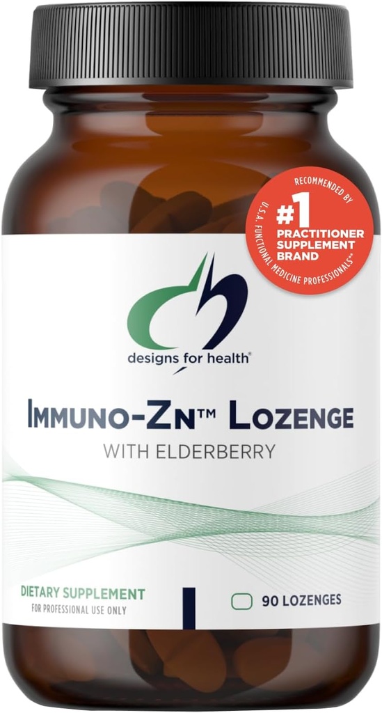 Designs for Health Immuno-Zn Lozenge - 25mg Zinc + Elderberry Quick Dissolve Tablets, Immune Support Supplement - Non-GMO Delicious Natural Berry Flavor (90 Lozenges)