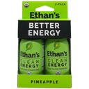 Ethan's Organic Clean Energy Shots Pineapple, Sugar Free Natural Pre-Workout Focus Boost, Gluten Free, Vegan, B6 & B12 Vitamin C with Green Tea Extract and Guayusa (2 Pack of 2oz Shots)