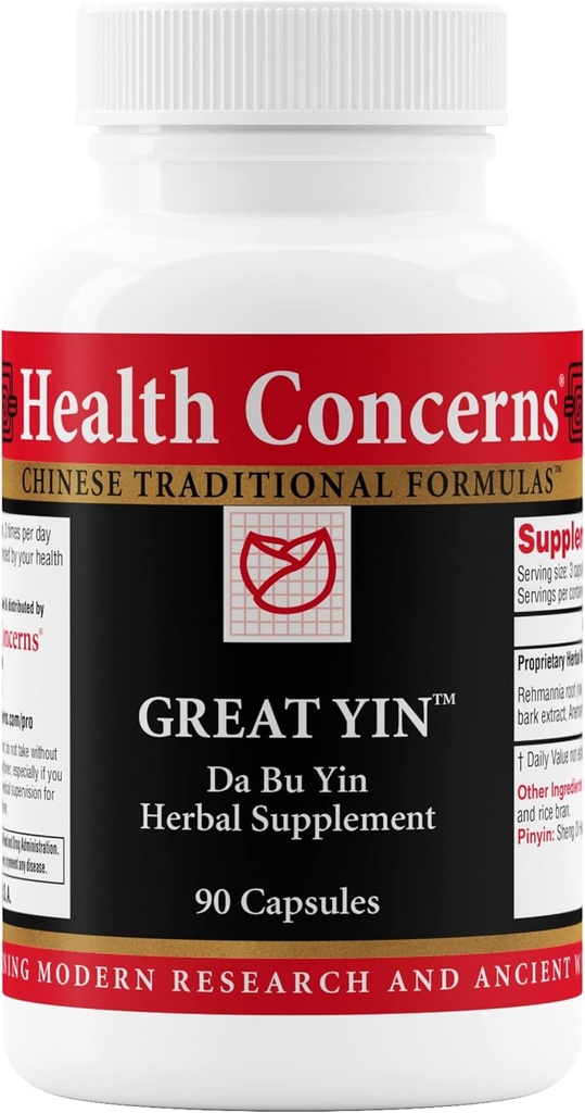 Health Concerns Great Yin – Menopause Relief Supplement – Hot Flash Support – Night Sweats & Deficiency Heat – Traditional Chinese Herbal Formula for Women’s Health & Hormonal Balance – 90 Capsules