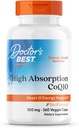Doctors BEST High Absorption CoQ10, Heart & Energy Support, USP Verified, Naturally Fermented CoQ10, Non-GMO, Gluten Free, Soy Free, Vegan 360 Veggie Caps