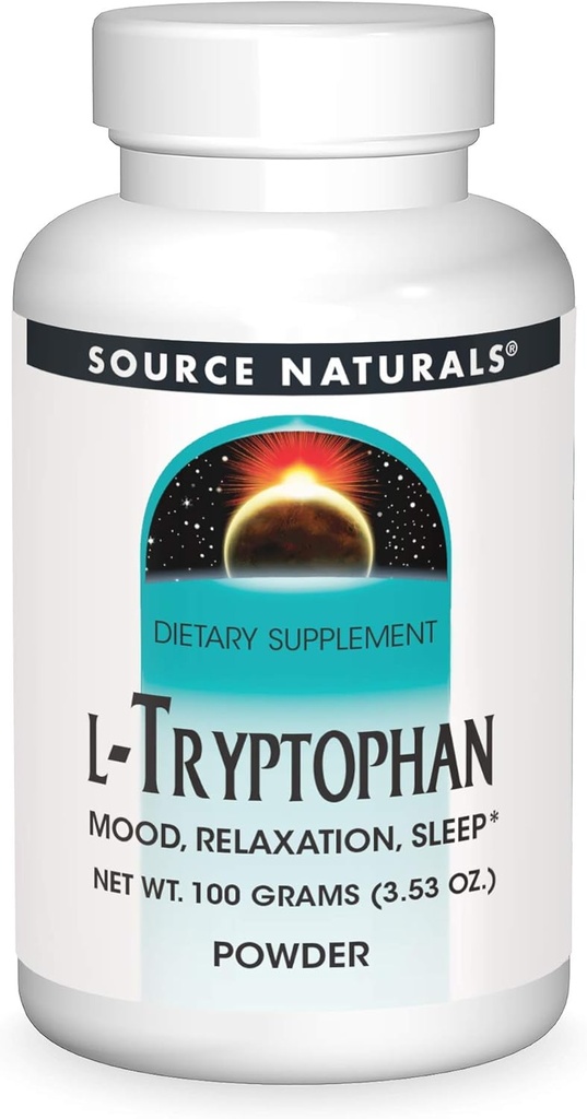 Source Naturals L-Tryptophan, for Mood, Relaxation, and Sleep* - 100 Grams Powder
