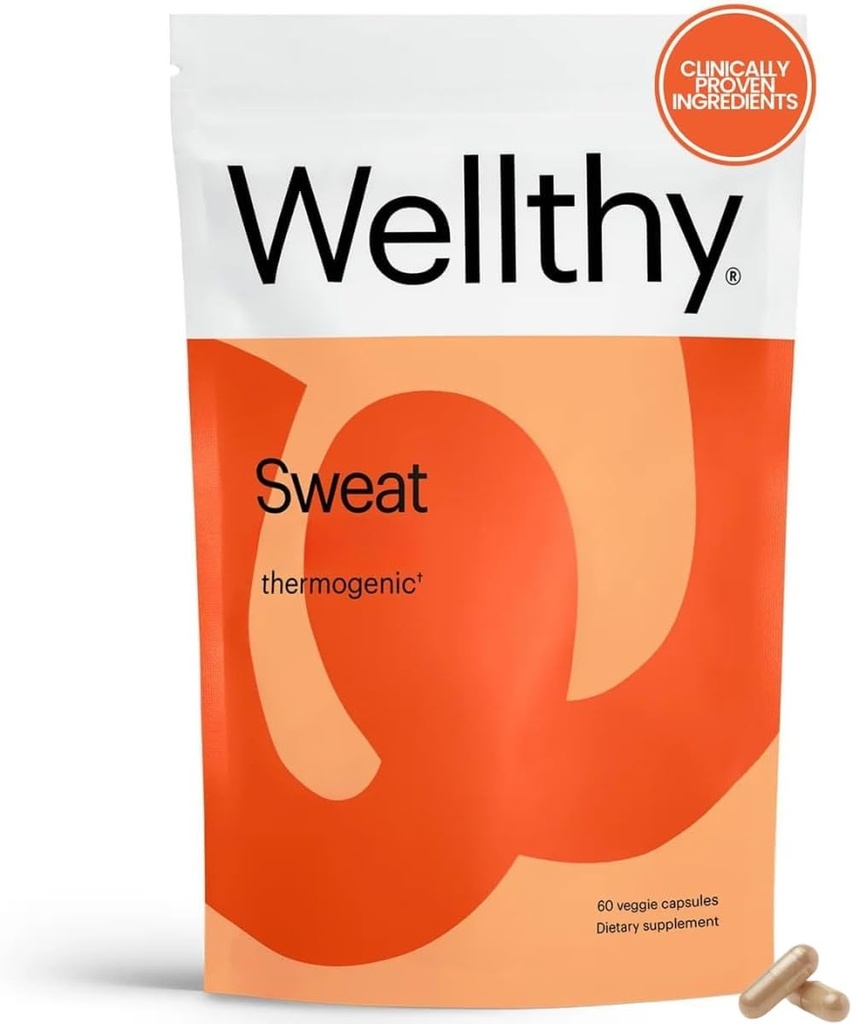 Wellthy Daily Thermogenic – Capsimax, Green Tea & L-Carnitine – Belly Thermogenic for Women – Natural Weight Loss, Craving Control & Energy Support, 60ct