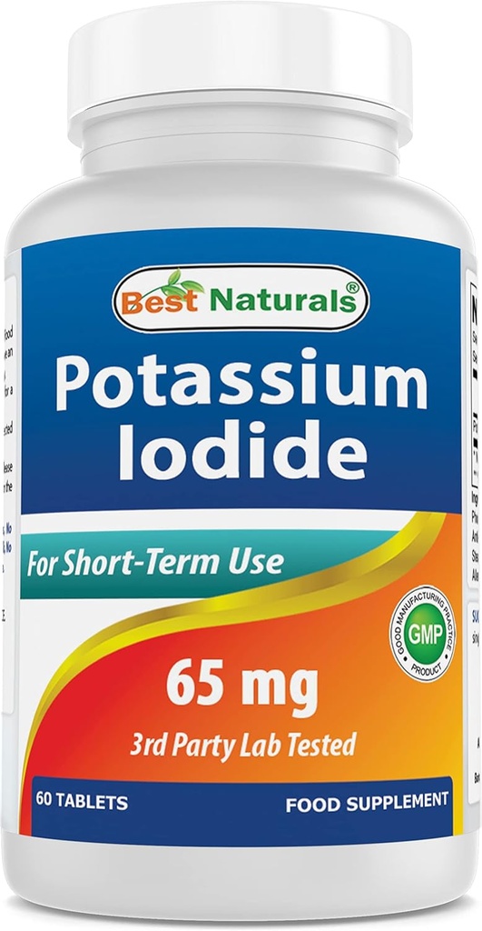 Best Naturals Potassium Iodide 65 mg - Dietary Supplement, 60 Tablets (60 Count (Pack of 1)) (1)