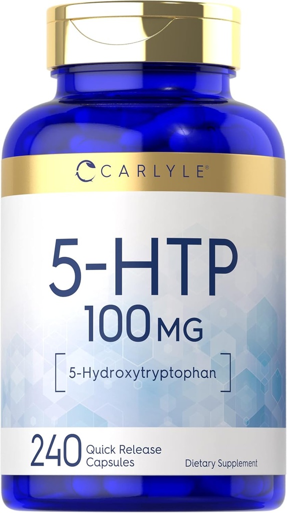 Carlyle 5HTP | 100mg | 240 Capsules | 5 Hydroxtryptophan | Non-GMO & Gluten Free Supplement