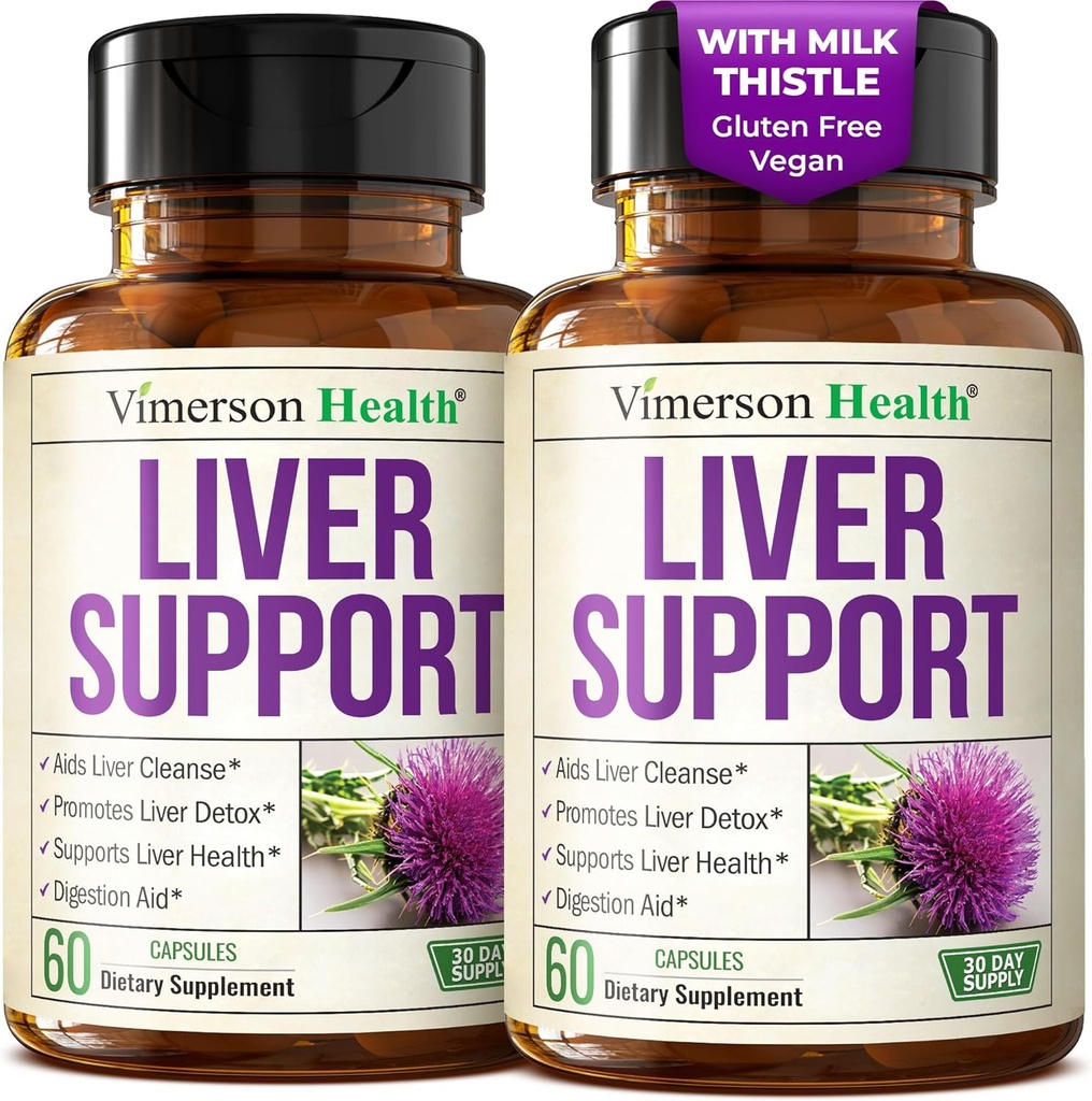 Vegan Liver Cleanse Detox & Repair – Dandelion Root Supplement with Milk Thistle & Artichoke Extract for Enzyme Support, Energy & Healthy Digestion – Herbal Liver Support Supplement. 2 Pack