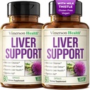 Vegan Liver Cleanse Detox & Repair – Dandelion Root Supplement with Milk Thistle & Artichoke Extract for Enzyme Support, Energy & Healthy Digestion – Herbal Liver Support Supplement. 2 Pack