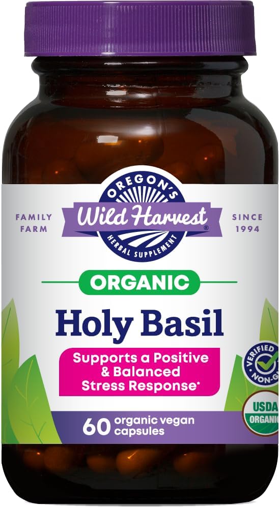 Oregon's Wild Harvest Organic Holy Basil Herbal Supplement, 60 Count