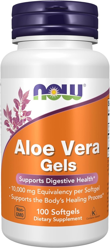 NOW Supplements, Aloe Vera (Aloe barbadensis) 10,000 mg, Supports Digestive Health*, 100 Softgels