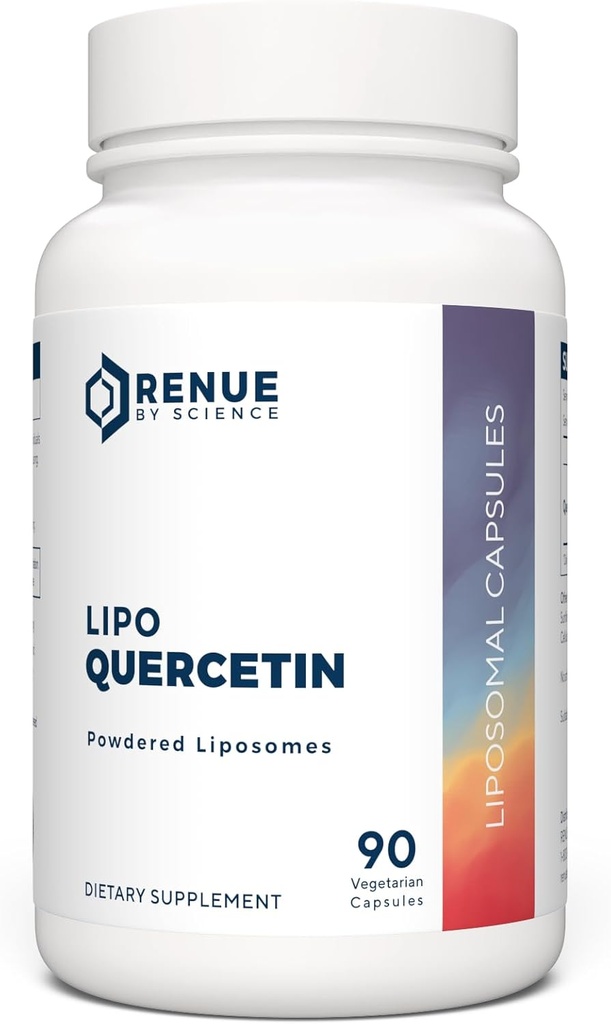 Renue By Science Quercetin | High Strength Liposomal Quercetin Supplements | 90 Quercitin Capsules - 150mg Quercetin per Serving | Non-GMO | Made in The USA & Third-Party Tested