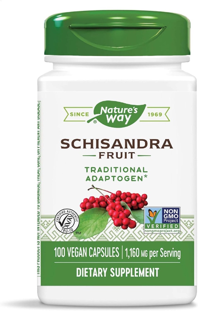 Nature's Way Schizandra Capsules, Fruit, 100 Count (Pack of 2)